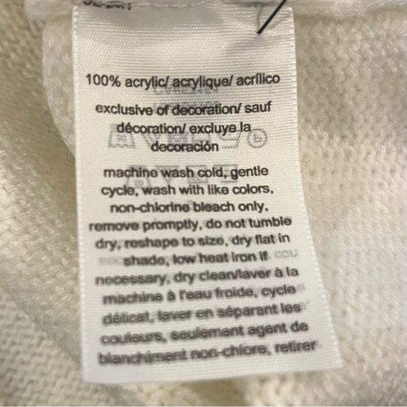 🍒TOMMY HILFIGER CREAM CABLE KNIT VARSITY CARDIGAN SIZE LARGE🍒 - Picture 8 of 8